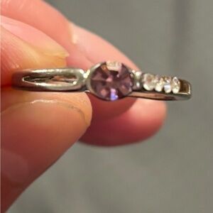 Elegant Silver and Purple Women's Ring